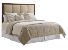 Luxurious bed with modern wooden frame