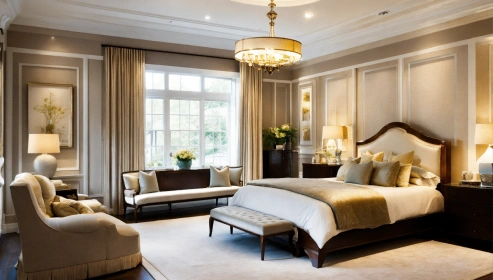 King Size Bed in Vermount Finish with Hydraulic Storage