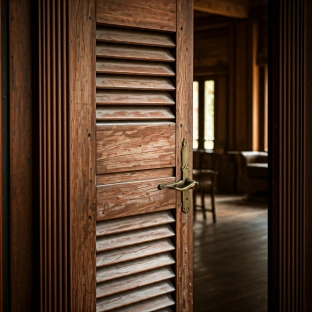 Ventilated louvered door for improved airflow and privacy