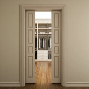 Space-saving pocket door for modern interior design