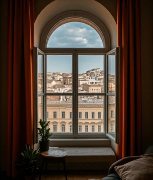 Charming arched window for timeless architectural elegance