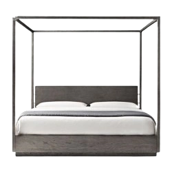 Four poster wooden bed with hand turned posts