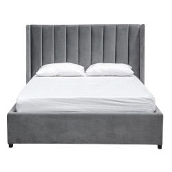 Queen size bed frame with side and front hydraulic lift