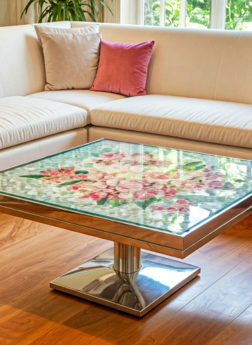 Glass Table in Oak Finish