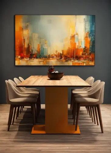  Enrico 8 Seater Dining Set With Porcelain Top & Golden Base