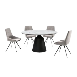 Modern 4 seater dining table with upholstered seating