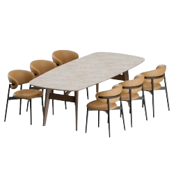6 seater luxury dining table with marble top options