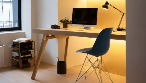  Indiana Metal Foldable Study Table in Bavarian Beech Finish