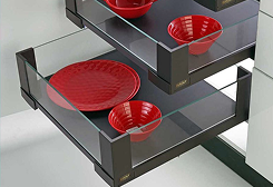 Modular kitchen base cabinet with heavy-duty pot and pan drawer