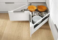 Kitchen drawer with adjustable partitions for organization