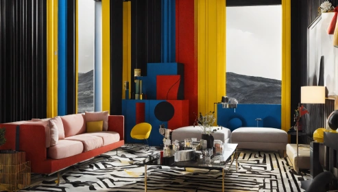 Elegant electric living room with minimalist decor