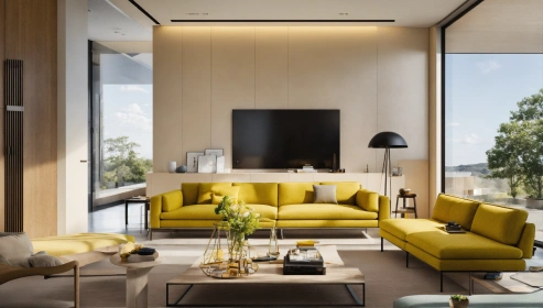 Scandinavian-inspired living room featuring clean lines and airy space