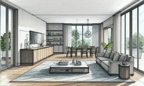 Open Plan Layout For Living Room