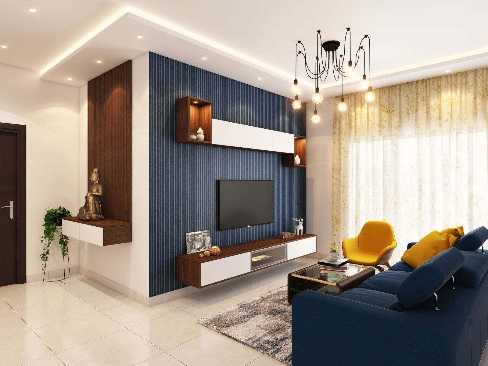 2 BHK Contemporary TV Wall Unit