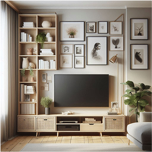 Space-saving corner TV unit with angled design
