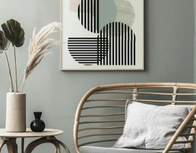 Rustic wall with reclaimed wood and vintage decor.