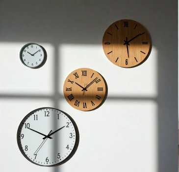 Stylish wall clock with a minimalist design.