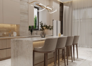 Kitchen with G-shape configuration