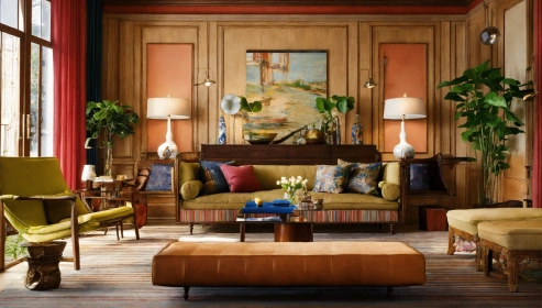 Charming rustic living room with vintage decor
