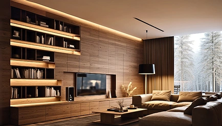 Traditional TV unit featuring paneled doors and decorative hardware